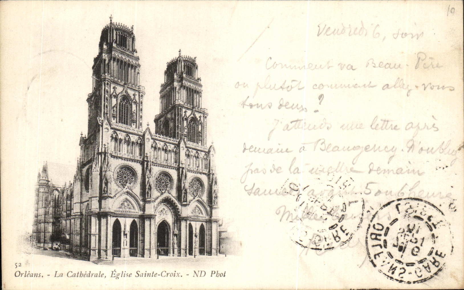 CPA Orleans la Cathedrale Eglise Sainte Croix