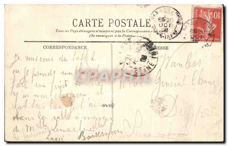 CPA Rouen La Fontaine Sainte Marie — Verso