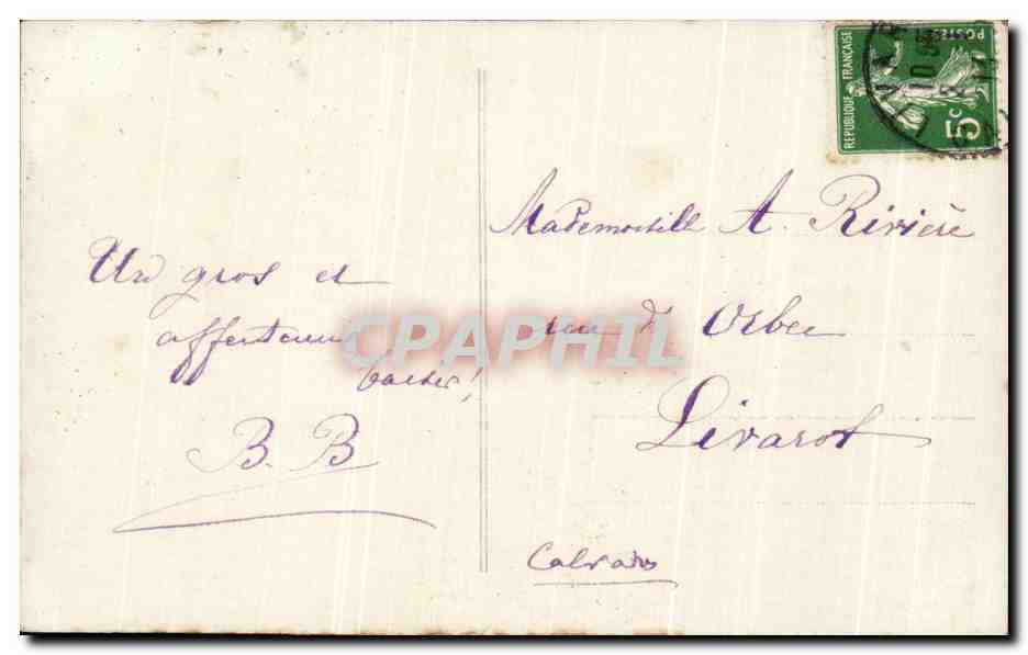 CPA Fantaisie Avion Bonne Annee — Rückseite