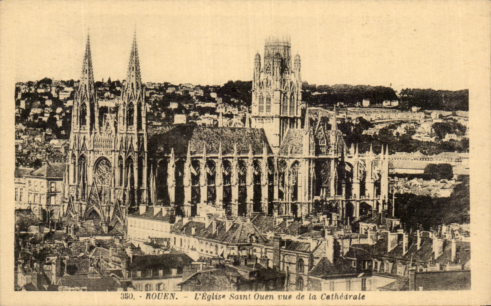 CPA Rouen L'Eglise Saint Ouen Vue de la Cathedrale