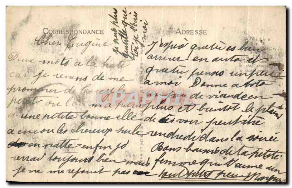 CPA Le Treport L'Escalier des Falaises — Rückseite