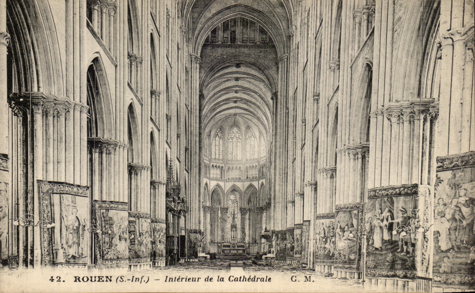 CPA Rouen Interieur de la cathedrale