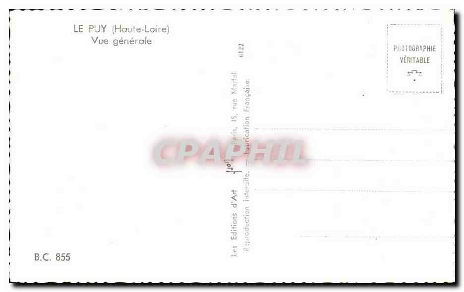 CPA Le Puy Vue Generale — Verso