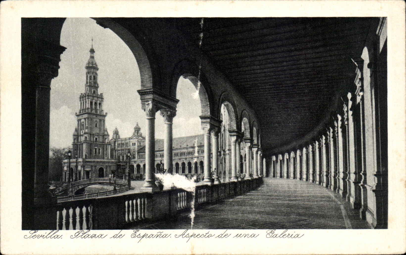 CPA Sevilla Plaza de Espana Aspecto de una galeria