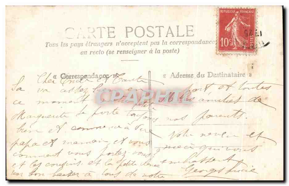 CPA Fantaisie Enfant Un Baiser — Verso