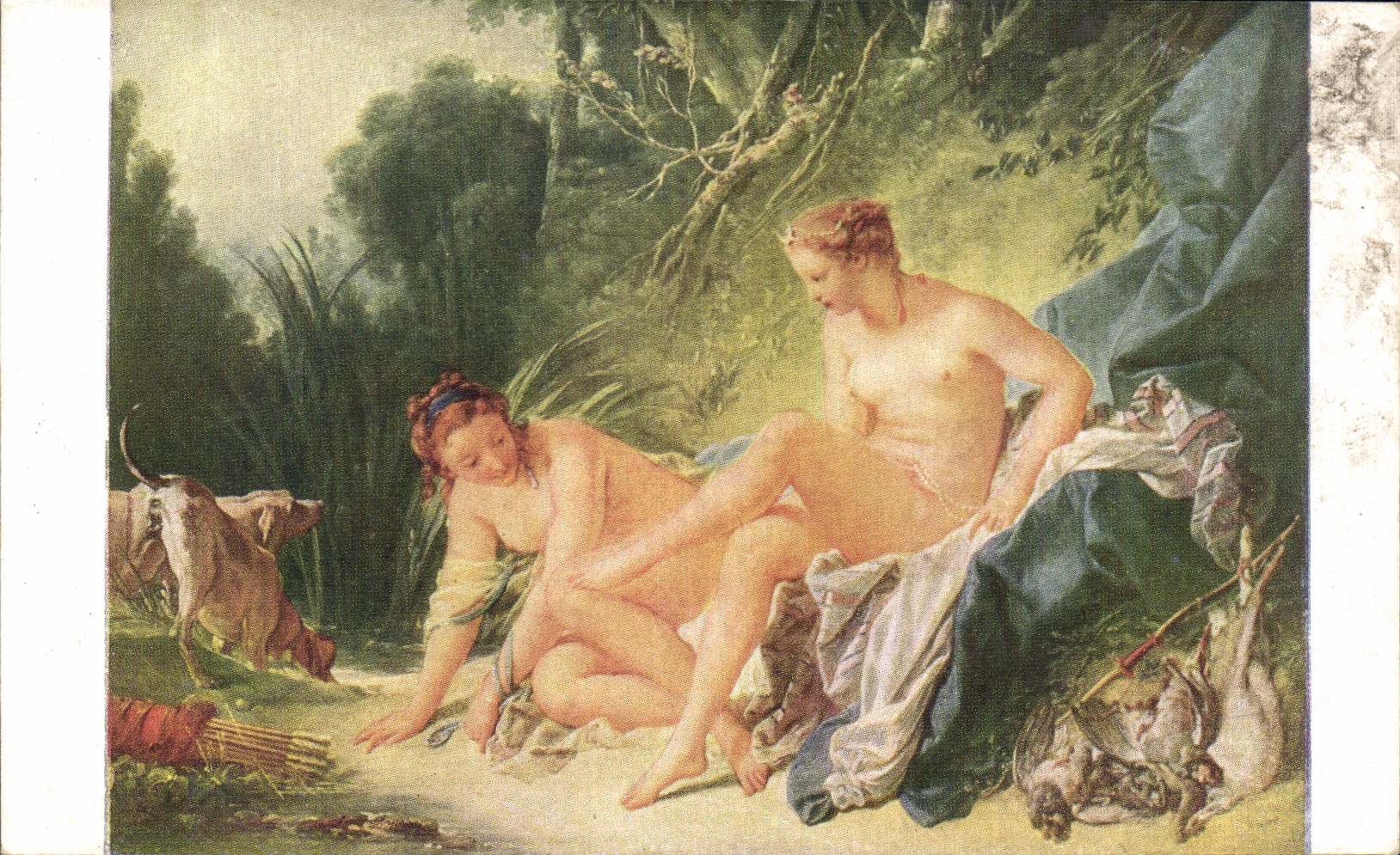 CPA Francois Boucher Premier peintre du Roi Diane sortant du bain 