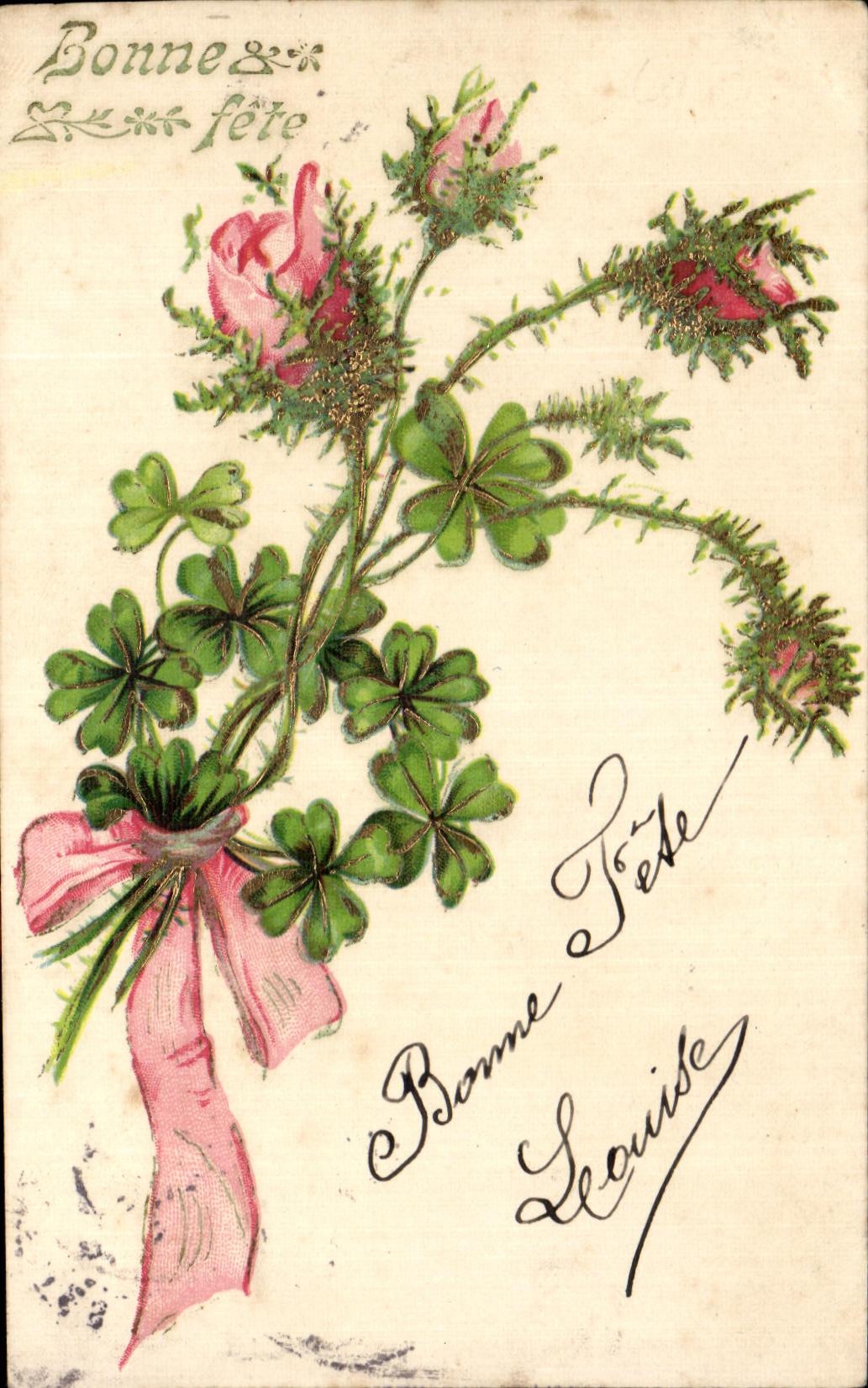 CPA Fantaisie Fleurs Bonne Fete