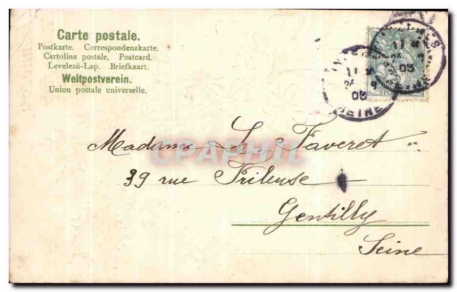 CPA Fantaisie Fleurs Bonne Fete — Rückseite