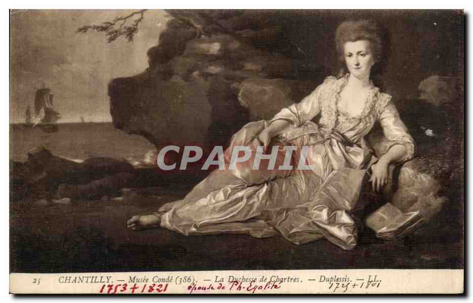 CPA Fantaisie Chantilly La duchesse de Chartres Musee de Cone Duplessis 