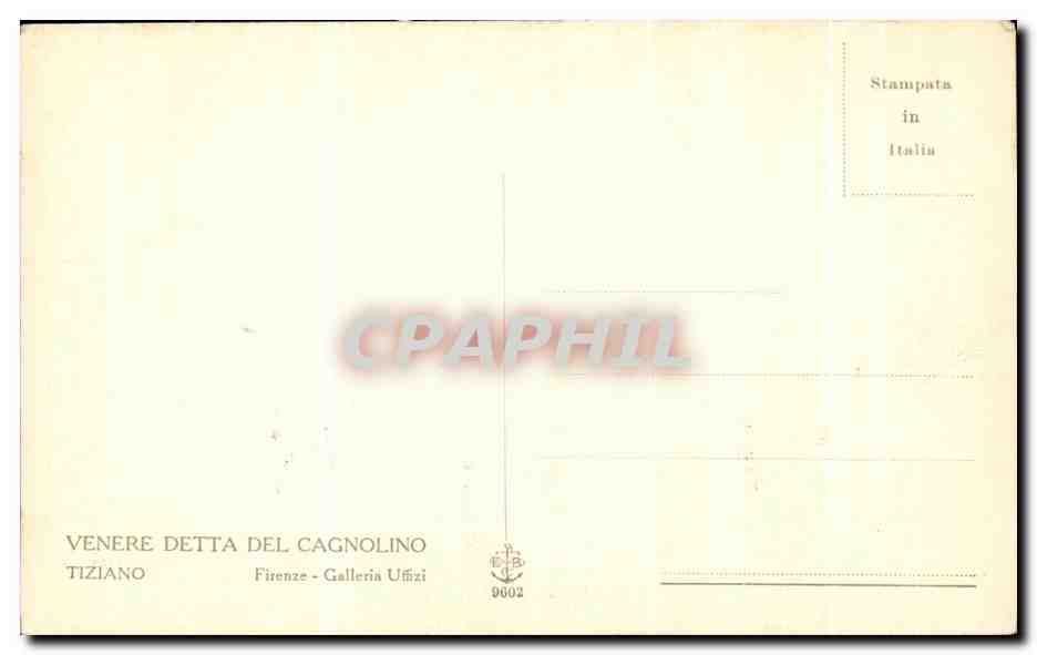 CPA Fantaisie Femme Venere Detta Del Cagnolino Tiziano Firenze — Verso