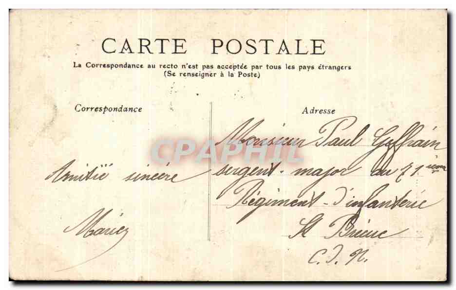 CPA Fantaisie Femme Dans un grenier  — Rückseite