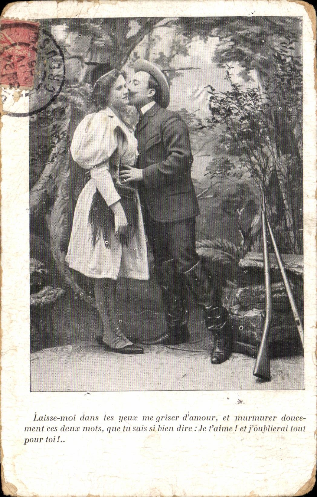 CPA Fantaisie Femme Chasse Chasseur