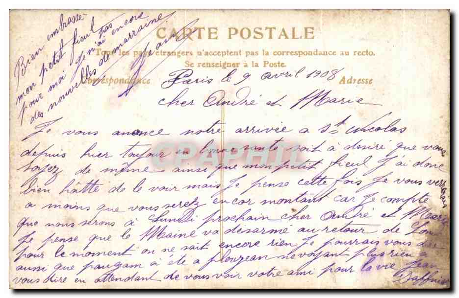 CPA Fantaisie Femme  — Verso