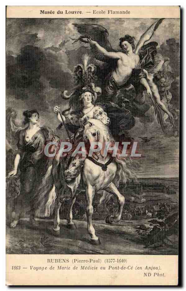 CPA Fantaisie Rubens Voyage de Marie de Medicis au Pont de Ce Anjou Cheval Ange 