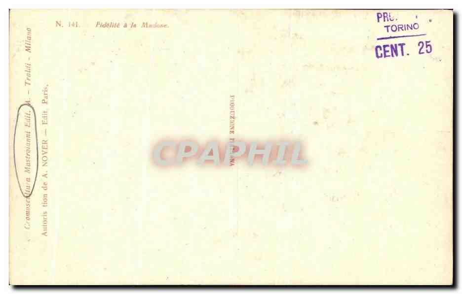 CPA Fantaisie Femme Fidelite a la Madone  — Rückseite