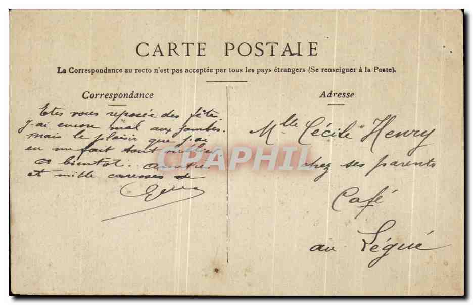 CPA Fantaisie Femme L'Ilia — Verso