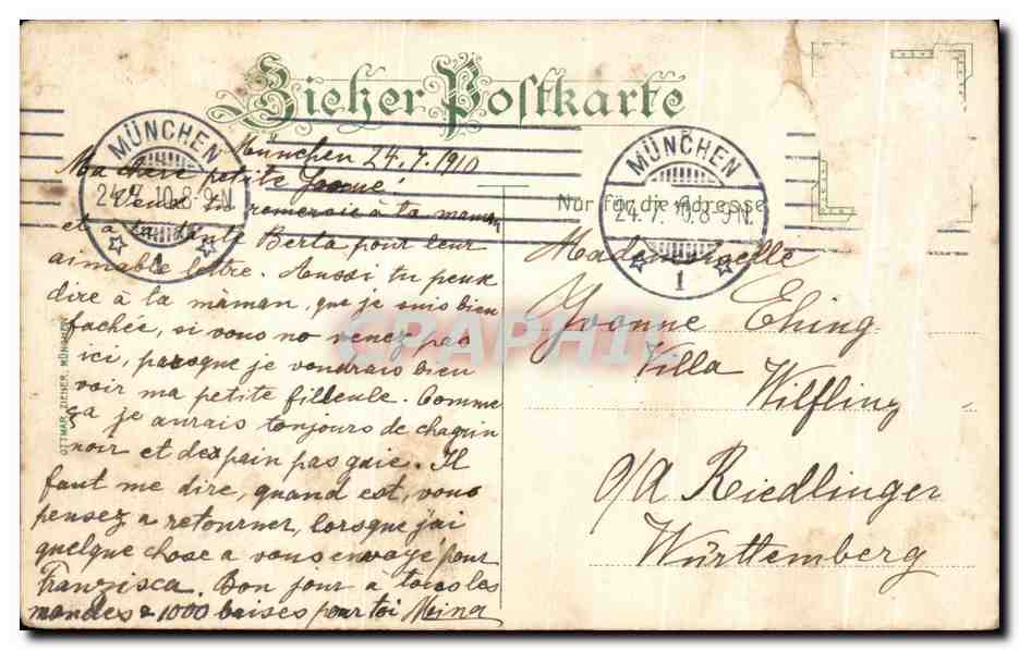 CPA Fantaisie Enfant Moutons Gruss aus Munchen  — Rückseite