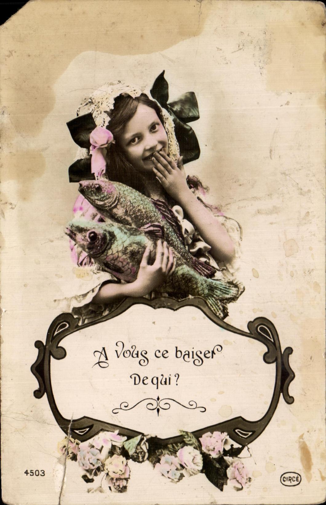 CPA Fantaisie Enfant Poissons