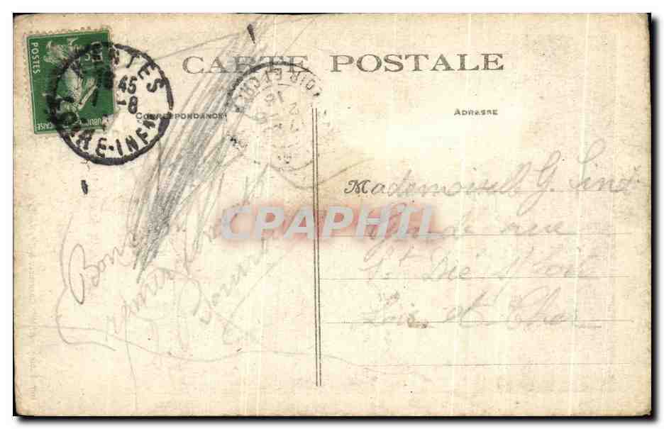 CPA Fantaisie le salut aux glorieux mutiles Nantes 14 juillet 1915 Enfants Militaria — Rückseite