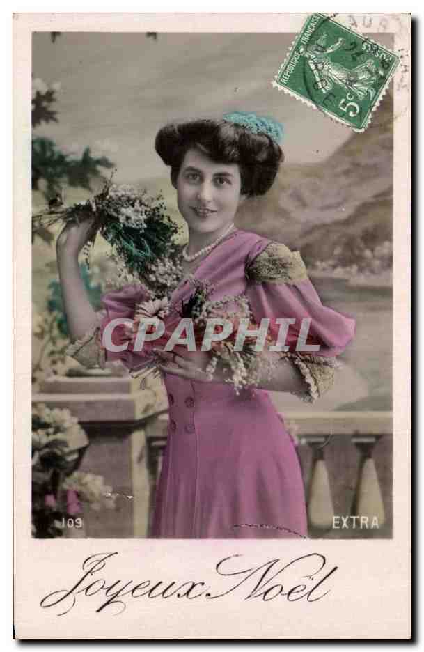 CPA Fantaisie Femme Noel