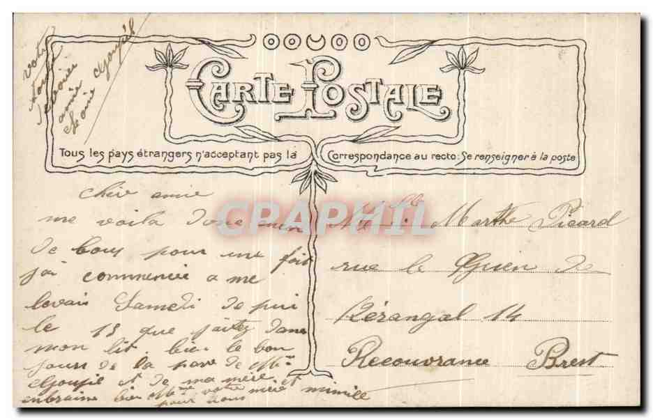CPA Fantaisie Femme Fleurs  — Rückseite