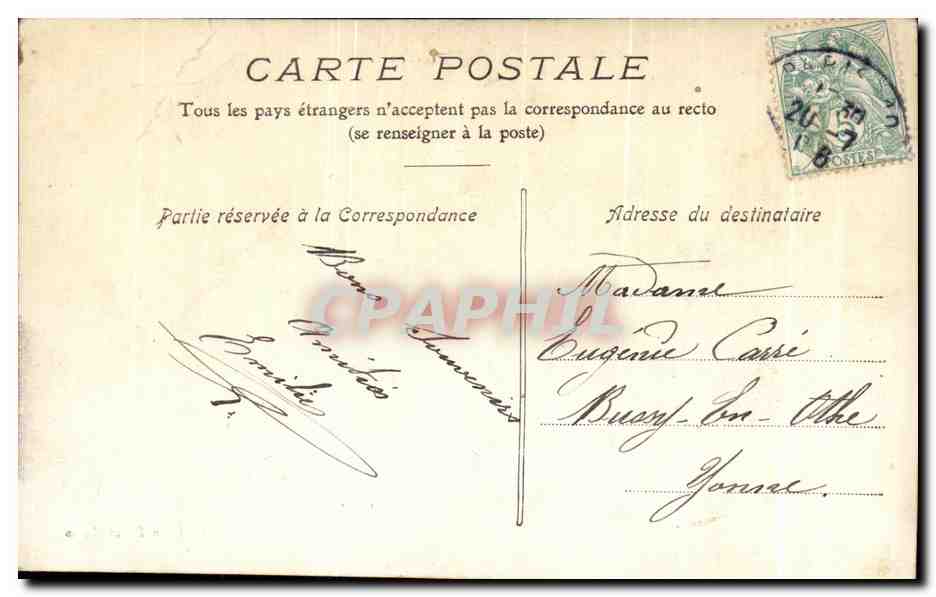 Départ du Chasseur — scène forestière avec femme et chasseur — éditeur non identifié — Reverso