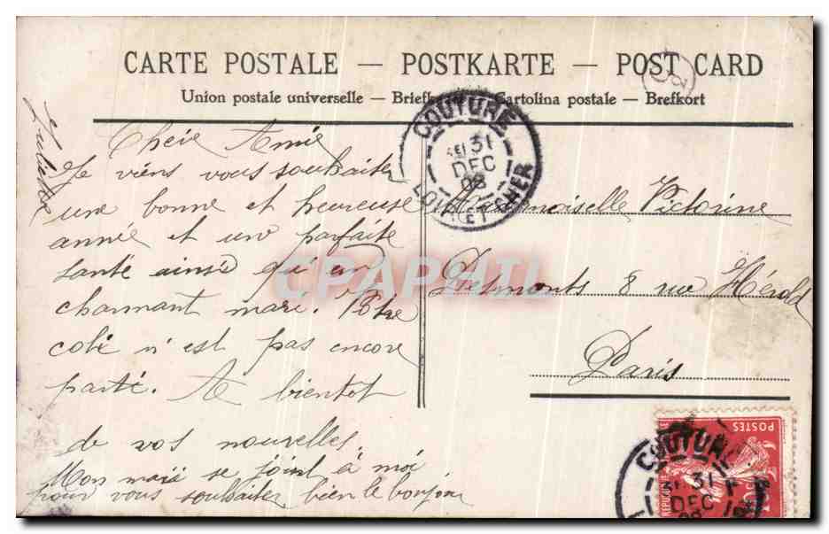 CPA Fantaisie Femme  — Rückseite