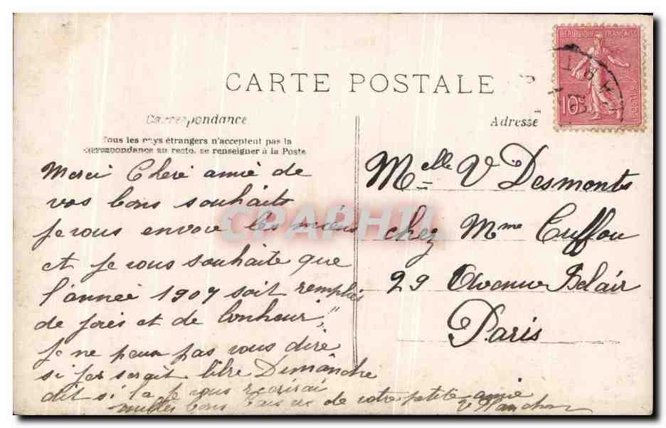 CPA Fantaisie Femme  — Rückseite