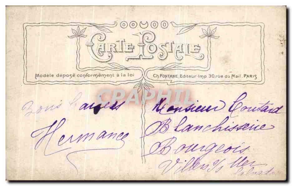 CPA Fantaisie Femme  — Rückseite