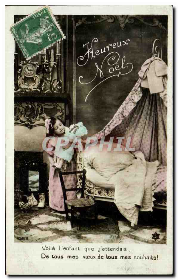 CPA Fantaisie Enfant Poupee Noel