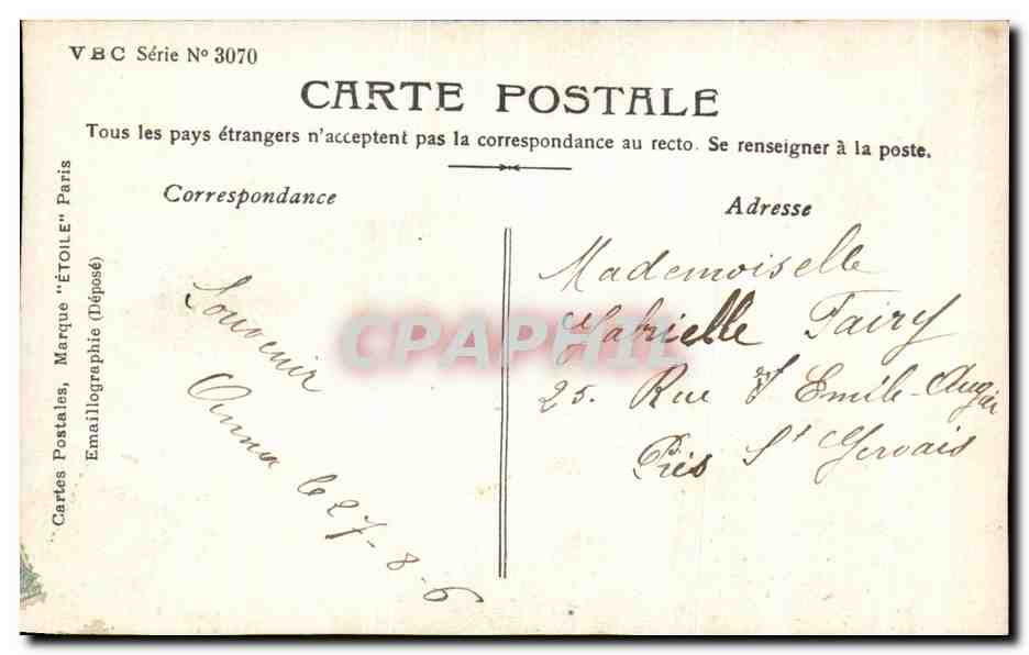 CPA Fantaisie Femme Jenny l'ouvriere  — Rückseite