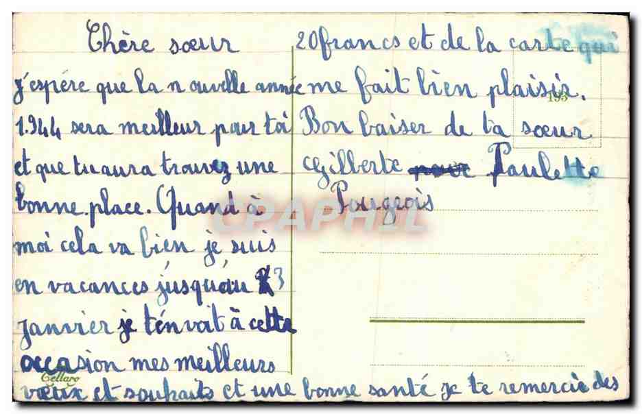 CPA Fantaisie Cloche  — Back
