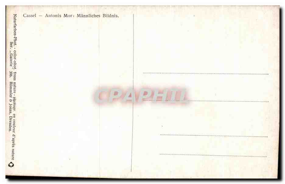 CPA Fantaisie Cassel Antonis Mor Mannliches Bildinis — Verso