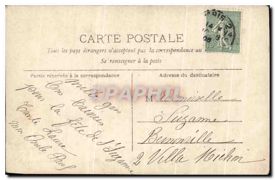 CPA Fantaisie Enfants Ange Angelot — Rückseite