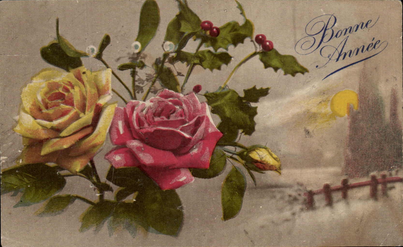 CPA Fantaisie Fleurs Roses 
