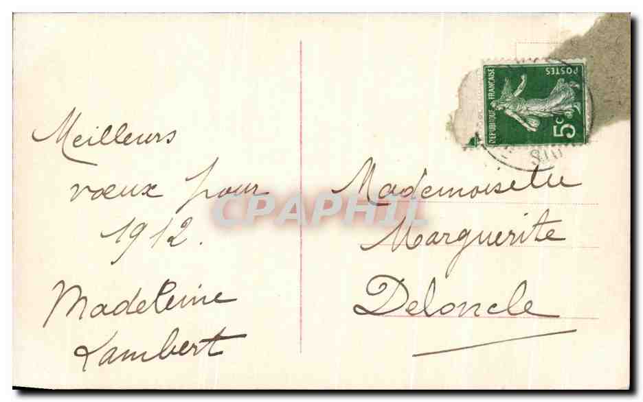 CPA Fantaisie Enfant Fille Fleurs — Verso