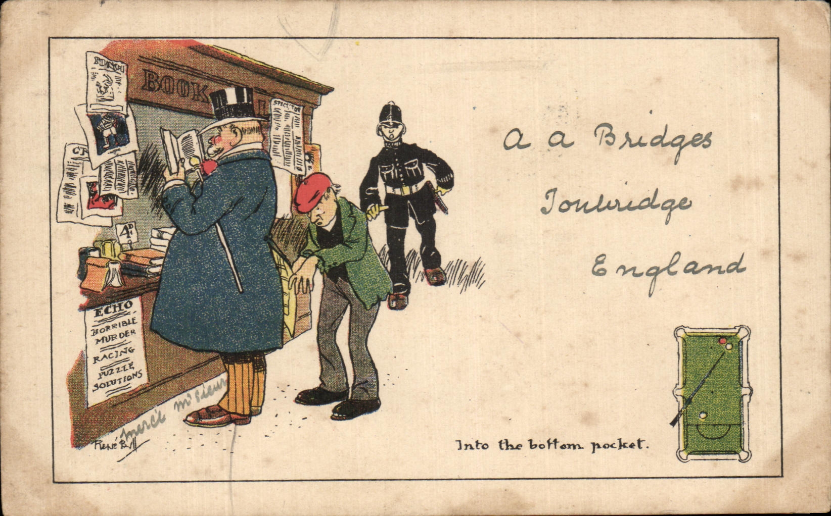 CPA Fantaisie Illustrateur Policier Police Pick Pocket 