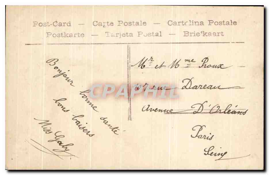 Femme en robe à rayures roses — Tendre Souvenir — éditeur inconnu, n° 4206 — Verso