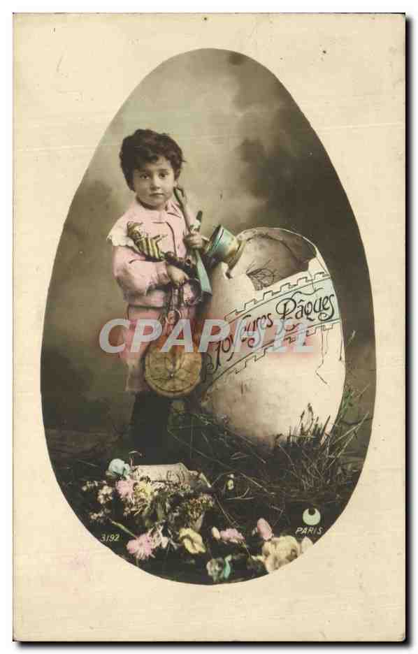 CPA Fantaisie Enfant oeuf Paques 