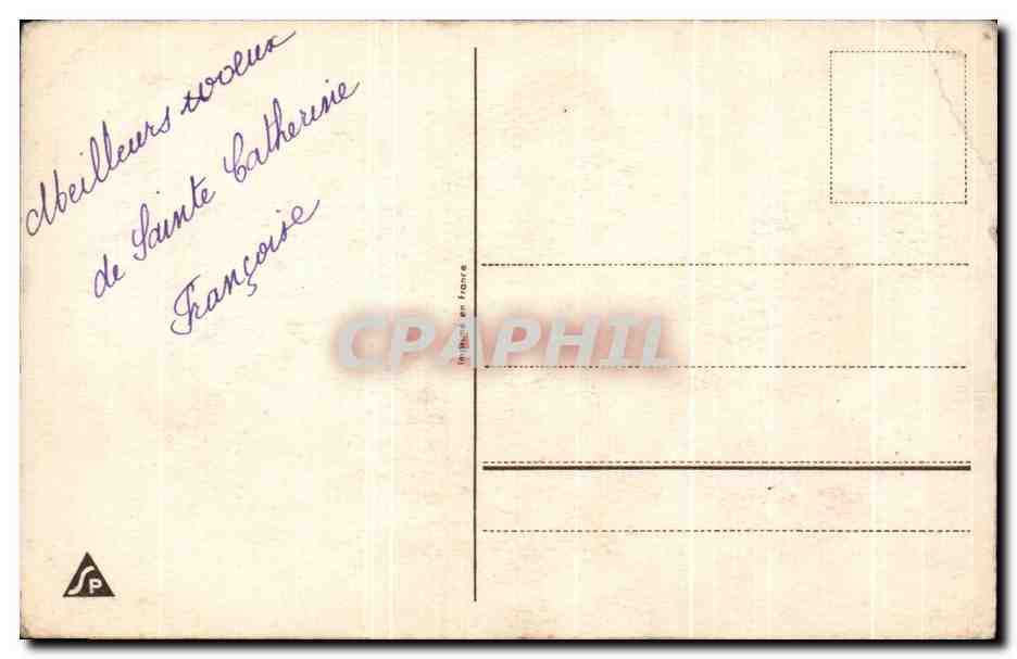CPA Fantaisie Fleurs Fer a cheval Ste Catherine  — Verso
