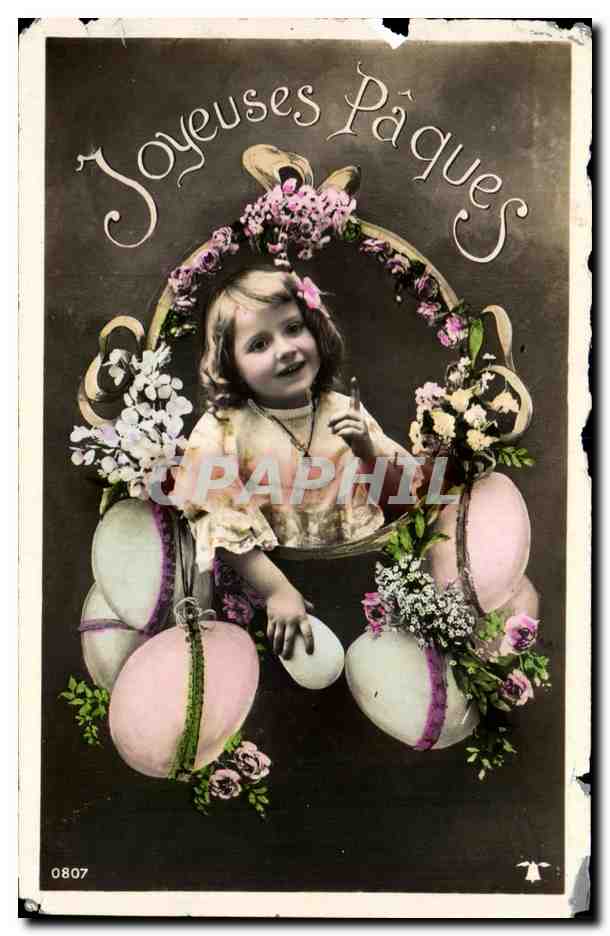 CPA Fantaisie Enfant Oeufs Paques