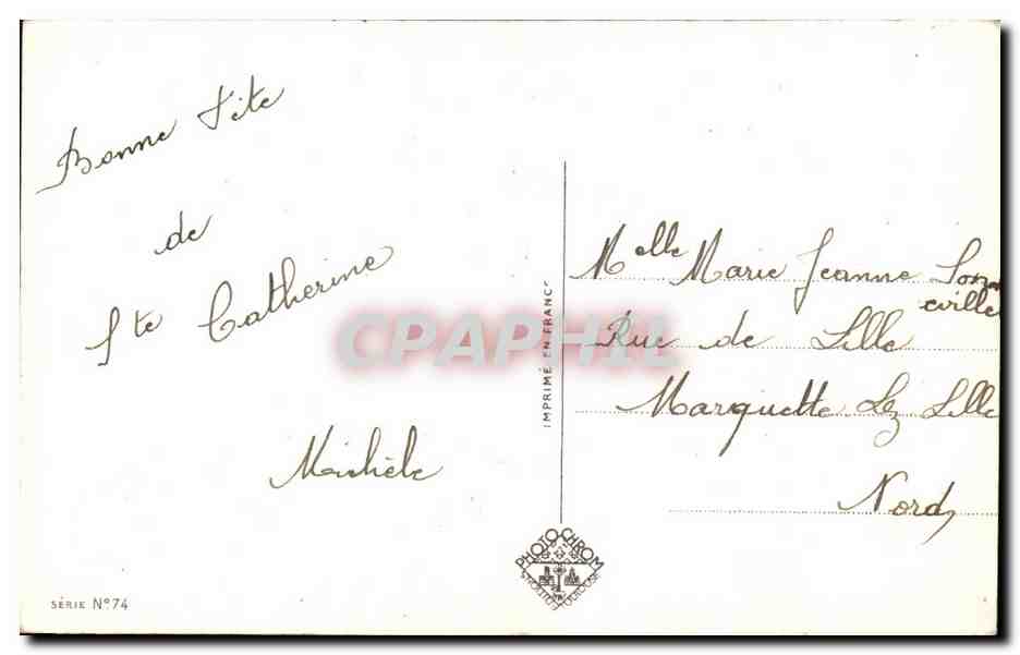 CPA Fantaisie Fleurs Fer a cheval — Verso