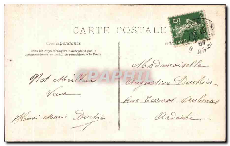 CPA Fantaisie Homme Fleurs  — Rückseite