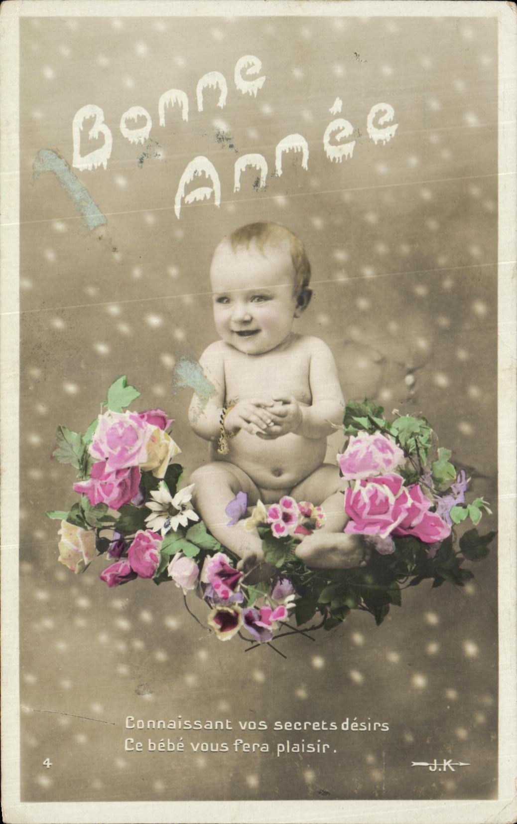 CPA Fantaisie Enfant Bebe Bonne Annee