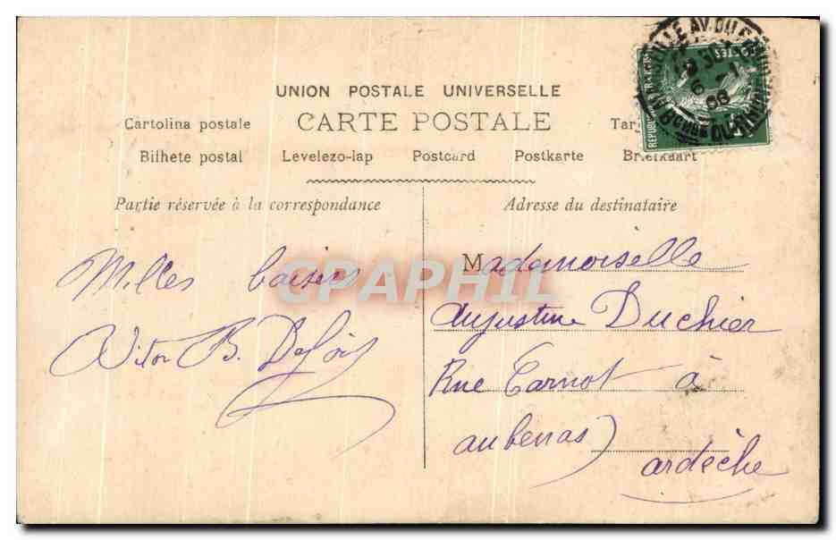 CPA Fantaisie Femme Fleurs Bonne Annee — Rückseite