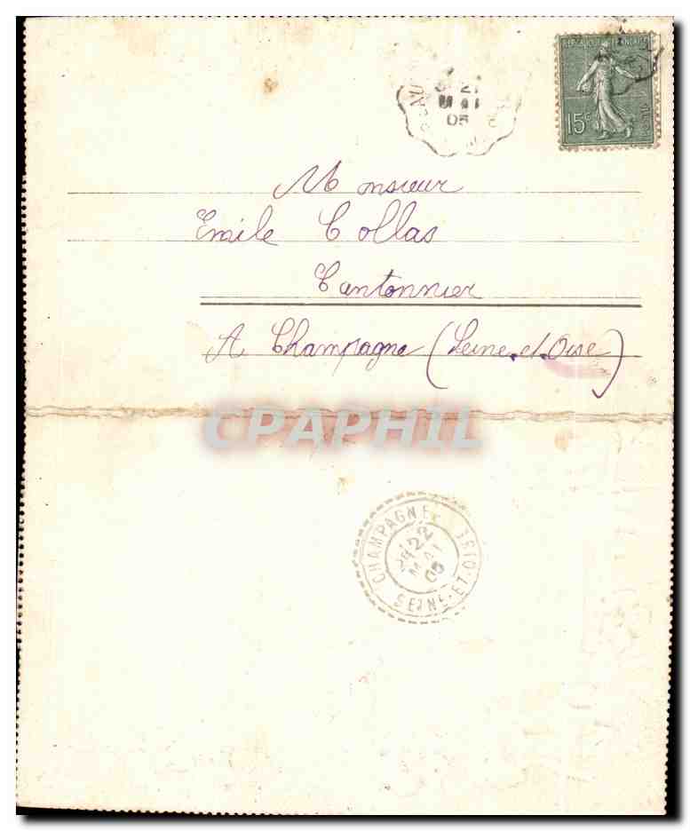 CPA Fantaisie Fleurs Colombes  — Rückseite