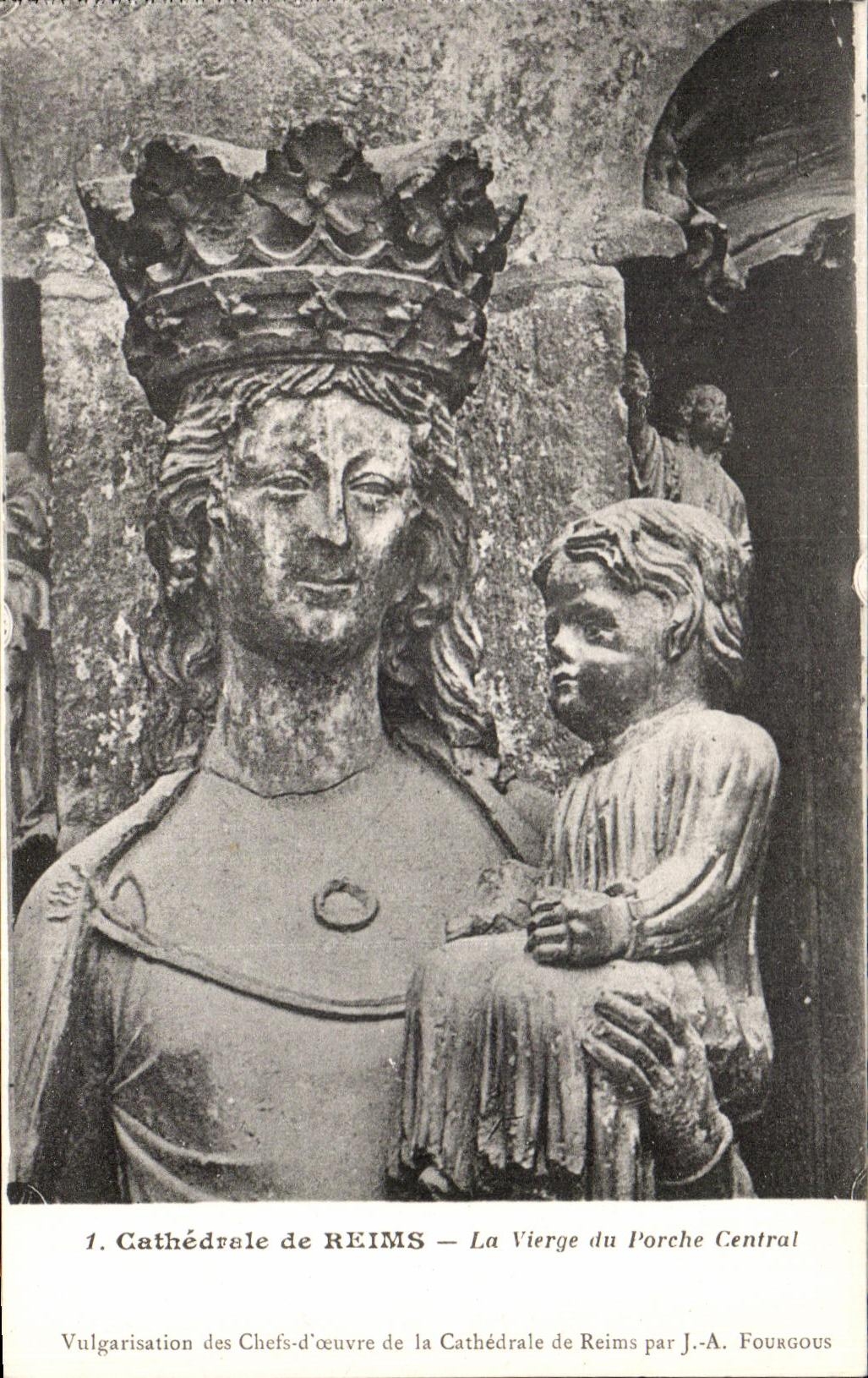 CPA Cathedrale De Reims La Vierge Du Porche Central
