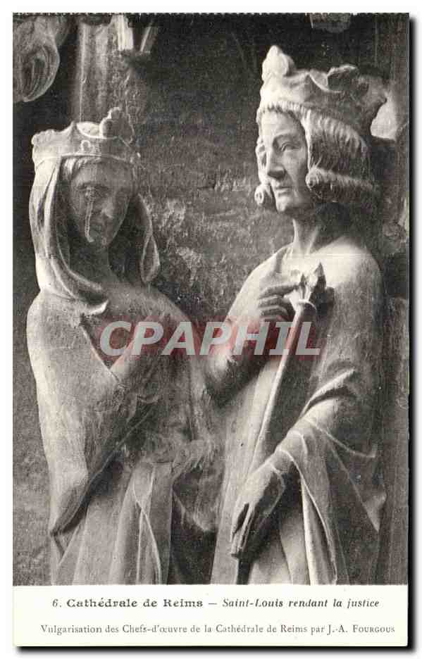 CPA Cathedrale De Reims Saint Louis Rendant La Justice