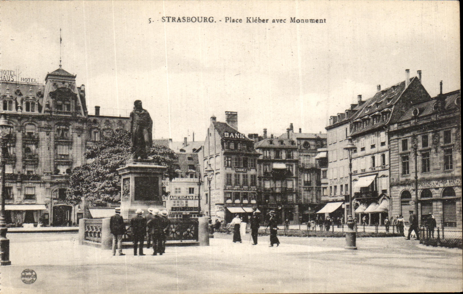 CPA Strasbourg Place Kleber Avec Monument