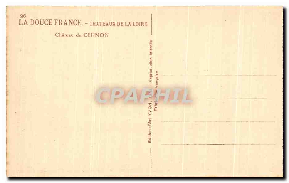 CPA La Douce France Chateaux De La Loire Chateau de Chinon — Rückseite
